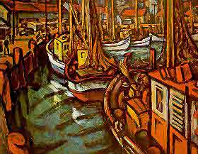 Rudolf Gopas: "The Trawlers" 1959, Robert McDougall Art Gallery, Christchurch