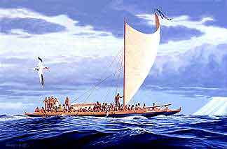 Hawaiian double canoe - click for more